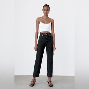 Zara black mom fit jeans